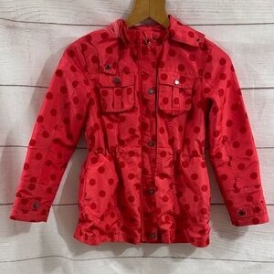 Girls' Red Polka Dot Lightweight Jacket Vertbaudet size 10
